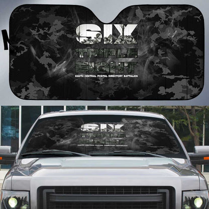 African American Heroes Auto Sun Shade Six Triple Eight - Camo Style