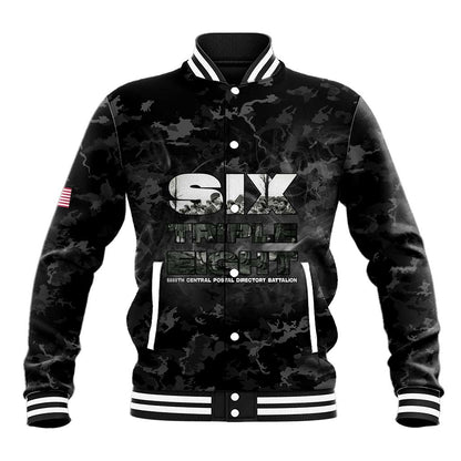 African American Heroes Baseball Jacket Six Triple Eight - Camo Style