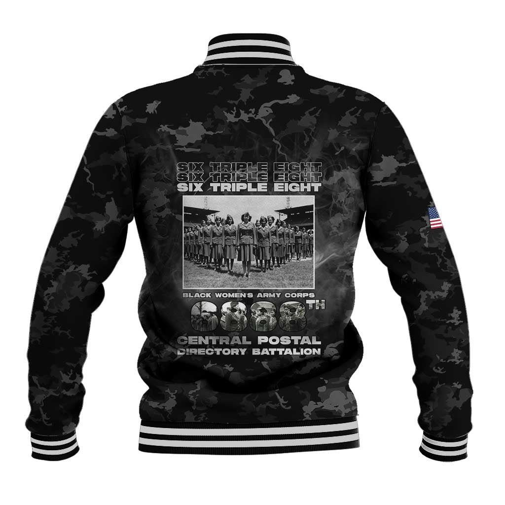 African American Heroes Baseball Jacket Six Triple Eight - Camo Style