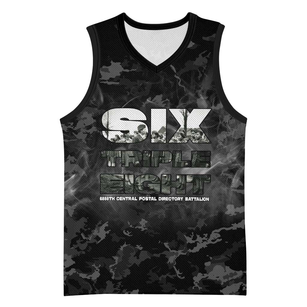 African American Heroes Basketball Jersey Six Triple Eight - Camo Style