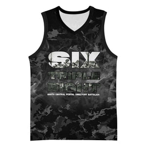 African American Heroes Basketball Jersey Six Triple Eight - Camo Style