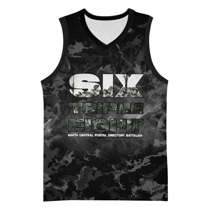 African American Heroes Basketball Jersey Six Triple Eight - Camo Style