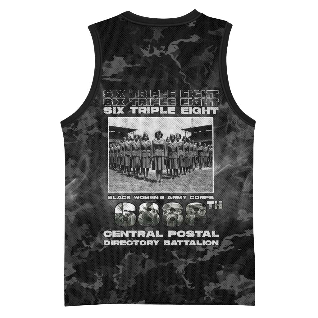 African American Heroes Basketball Jersey Six Triple Eight - Camo Style