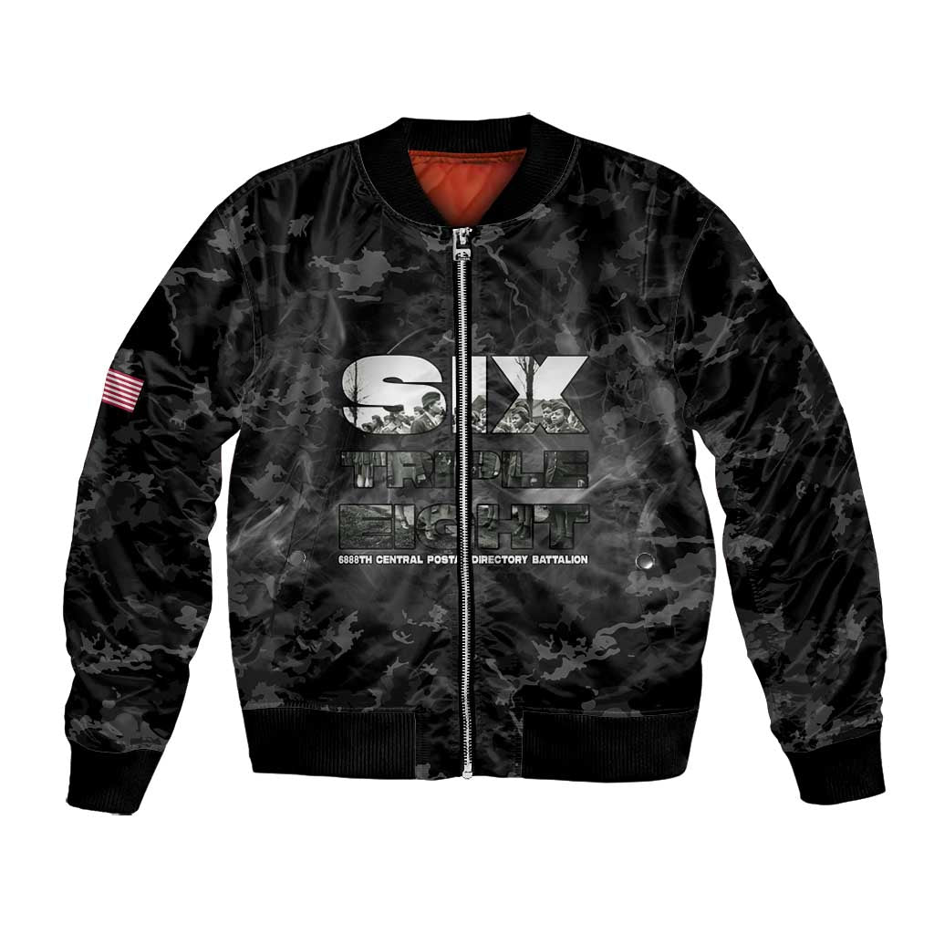 African American Heroes Bomber Jacket Six Triple Eight - Camo Style