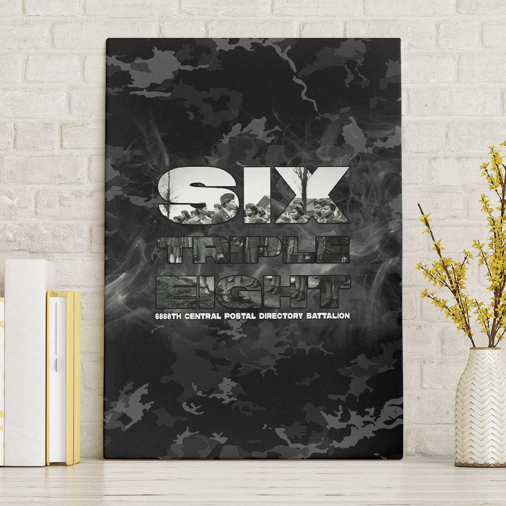 African American Heroes Canvas Wall Art Six Triple Eight - Camo Style