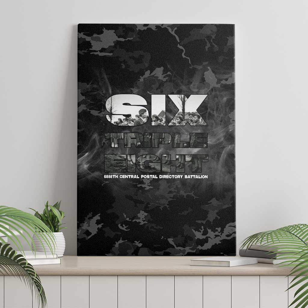 African American Heroes Canvas Wall Art Six Triple Eight - Camo Style