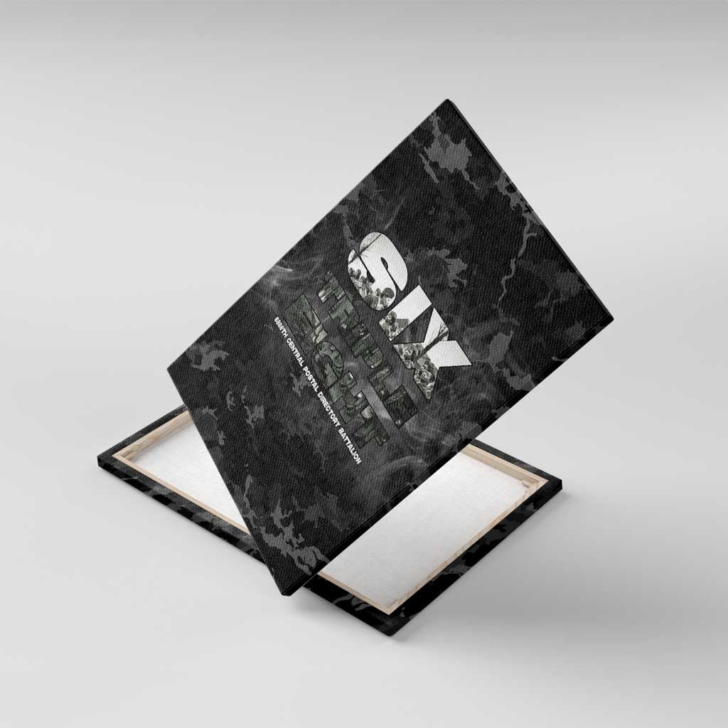 African American Heroes Canvas Wall Art Six Triple Eight - Camo Style