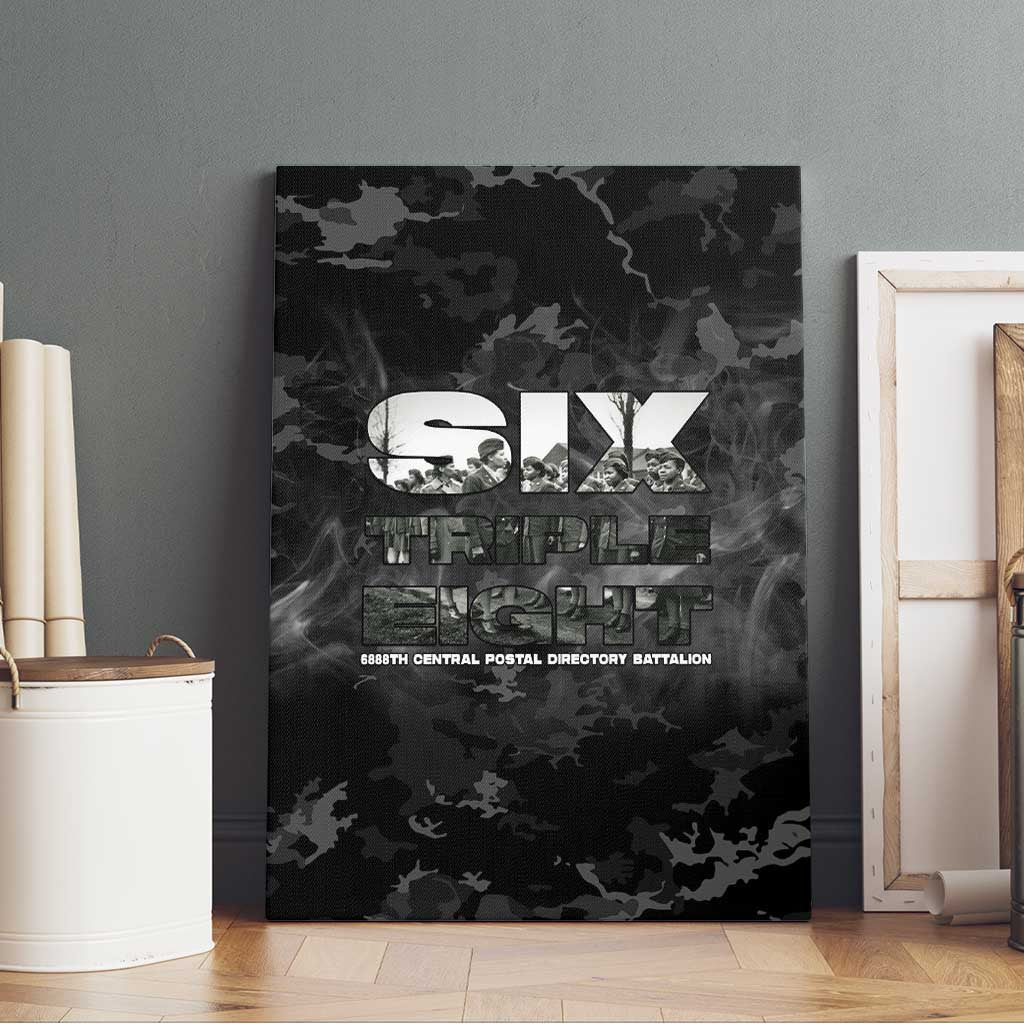 African American Heroes Canvas Wall Art Six Triple Eight - Camo Style