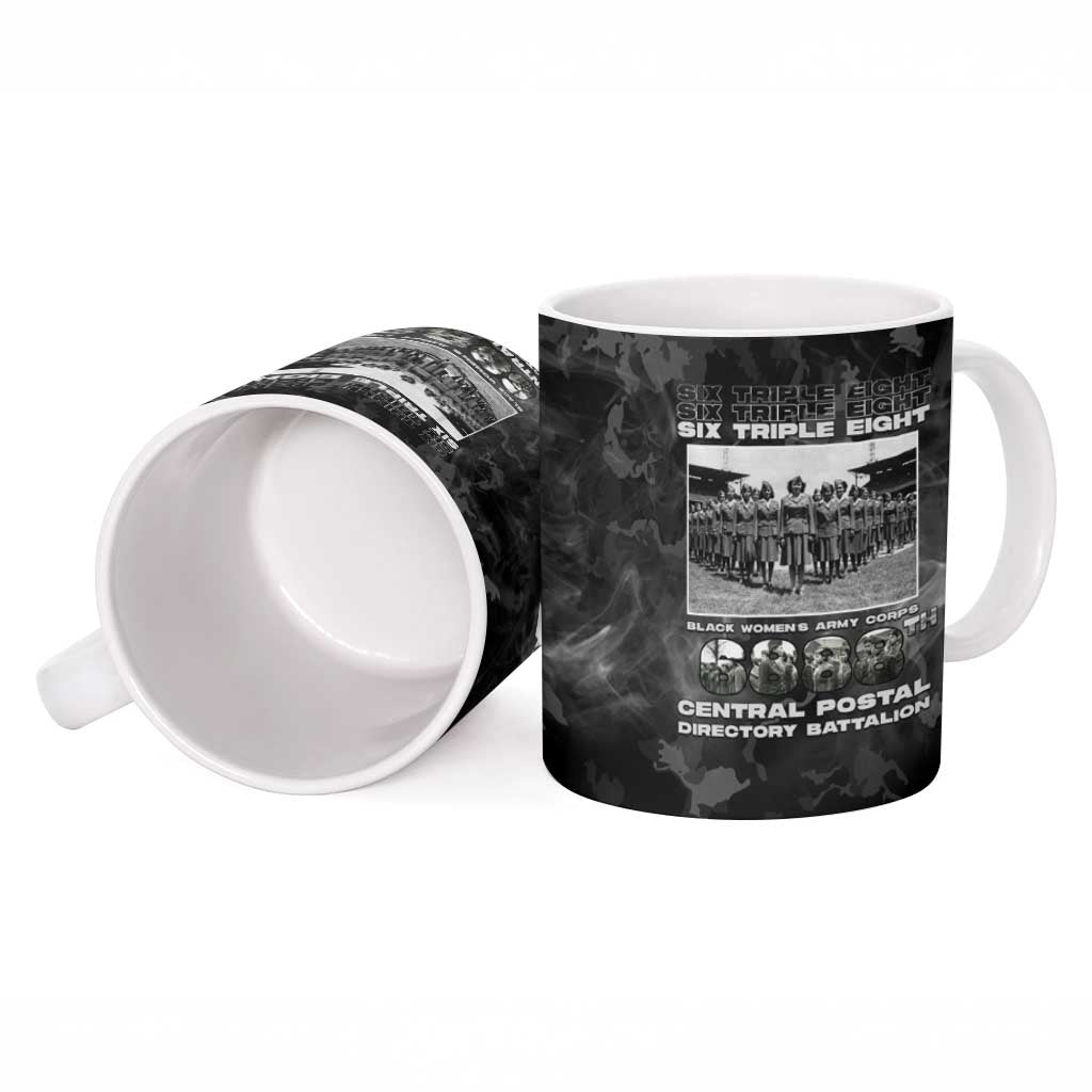African American Heroes Ceramic Mug Six Triple Eight - Camo Style