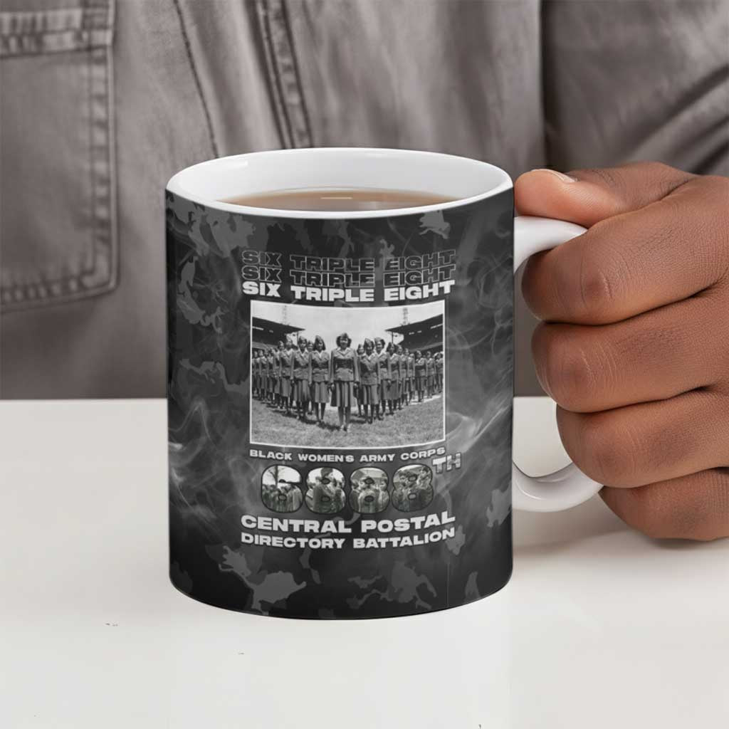 African American Heroes Ceramic Mug Six Triple Eight - Camo Style