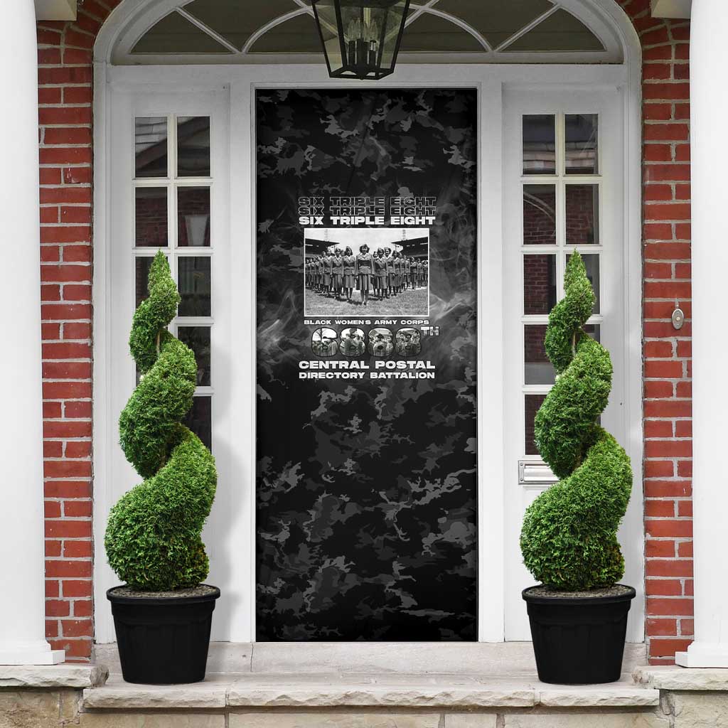 African American Heroes Door Cover Six Triple Eight - Camo Style