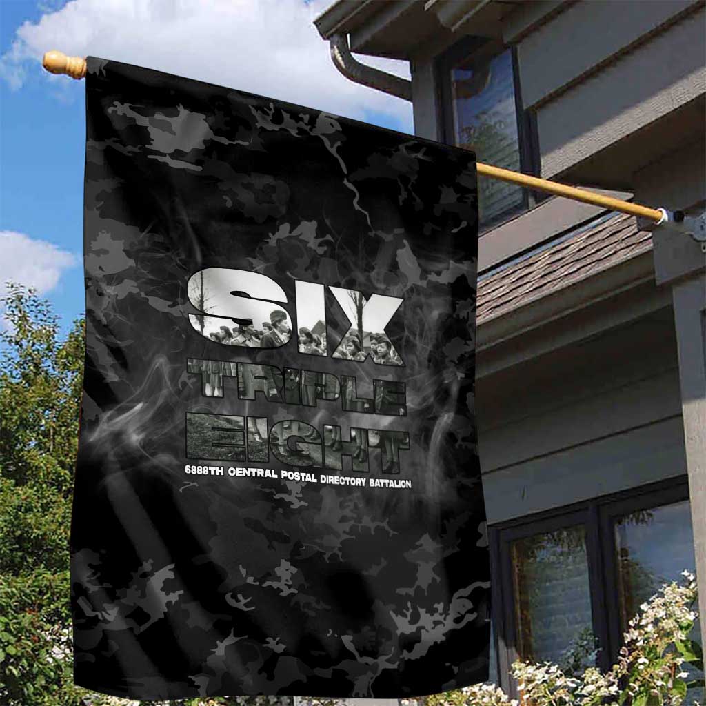 African American Heroes Garden Flag Six Triple Eight - Camo Style
