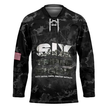 African American Heroes Hockey Jersey Six Triple Eight - Camo Style