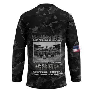 African American Heroes Hockey Jersey Six Triple Eight - Camo Style