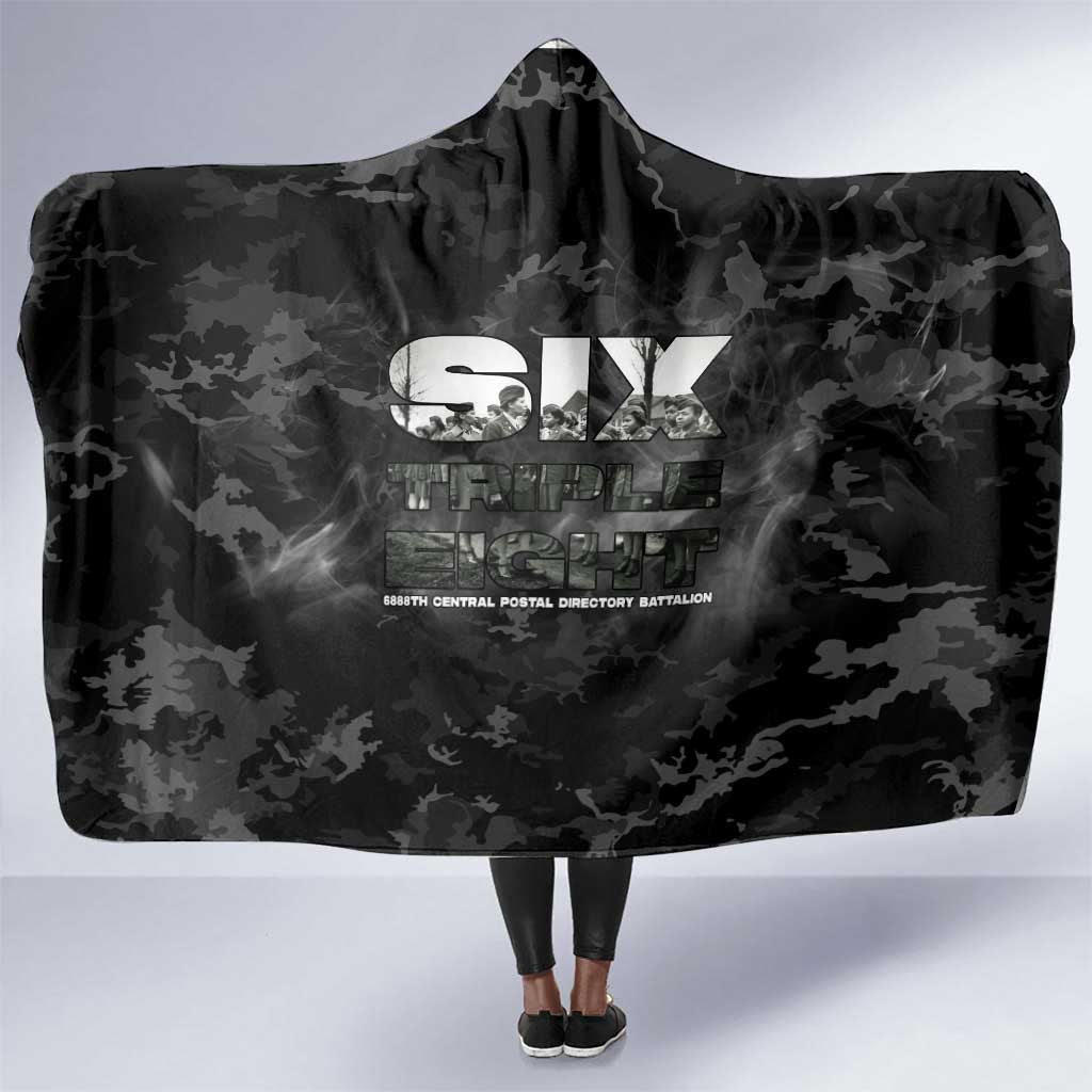 African American Heroes Hooded Blanket Six Triple Eight - Camo Style