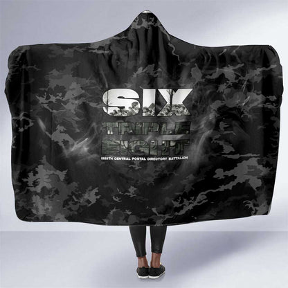 African American Heroes Hooded Blanket Six Triple Eight - Camo Style