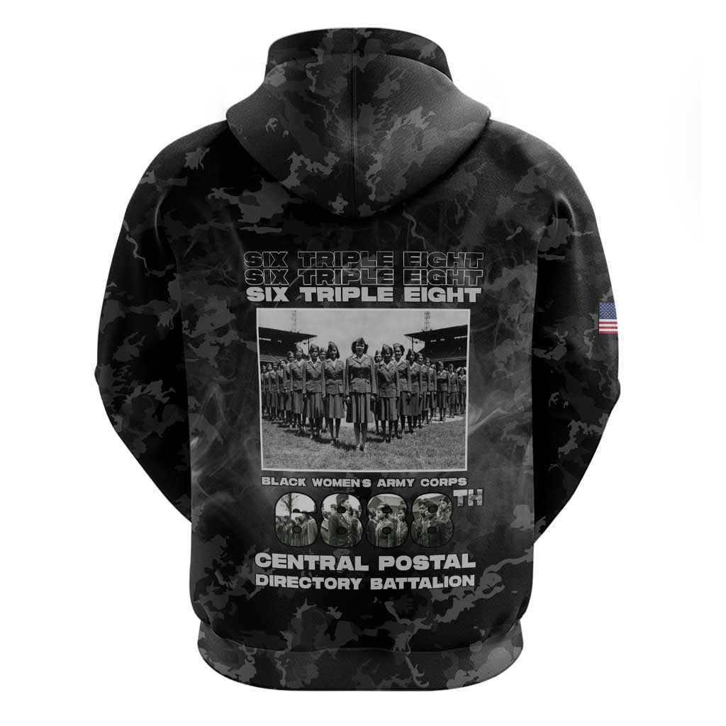 African American Heroes Hoodie Six Triple Eight - Camo Style