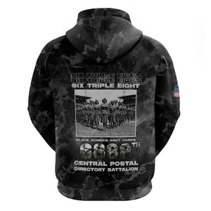 African American Heroes Hoodie Six Triple Eight - Camo Style