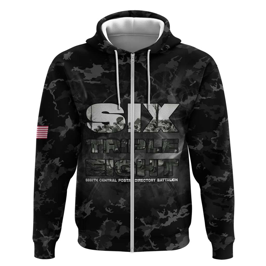 African American Heroes Hoodie Six Triple Eight - Camo Style