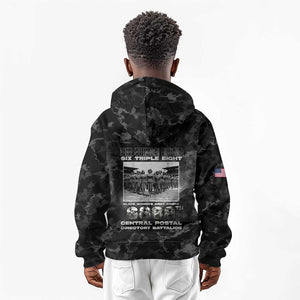 African American Heroes Kid Hoodie Six Triple Eight - Camo Style