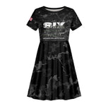 African American Heroes Kid Short Sleeve Dress Six Triple Eight - Camo Style