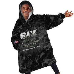African American Heroes Kid Wearable Blanket Hoodie Six Triple Eight - Camo Style