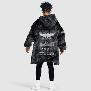 African American Heroes Kid Wearable Blanket Hoodie Six Triple Eight - Camo Style