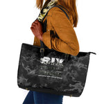 African American Heroes Leather Tote Bag Six Triple Eight - Camo Style