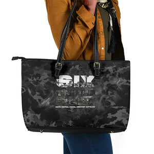African American Heroes Leather Tote Bag Six Triple Eight - Camo Style