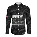 African American Heroes Long Sleeve Button Shirt Six Triple Eight - Camo Style