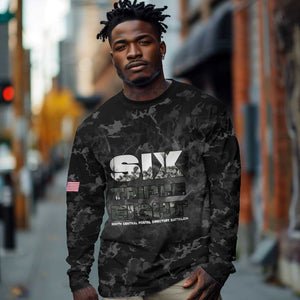 African American Heroes Long Sleeve Shirt Six Triple Eight - Camo Style