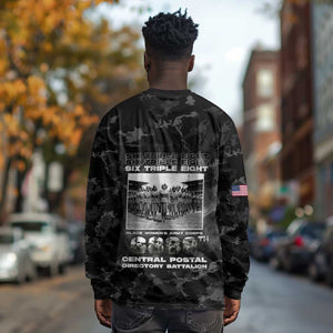 African American Heroes Long Sleeve Shirt Six Triple Eight - Camo Style