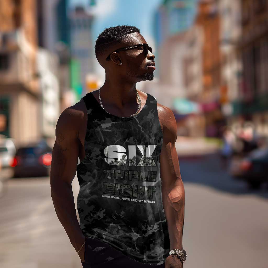 African American Heroes Men Tank Top Six Triple Eight - Camo Style