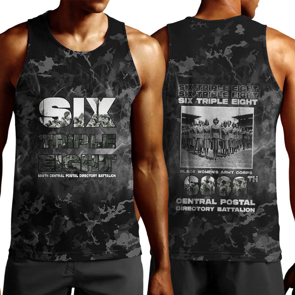 African American Heroes Men Tank Top Six Triple Eight - Camo Style