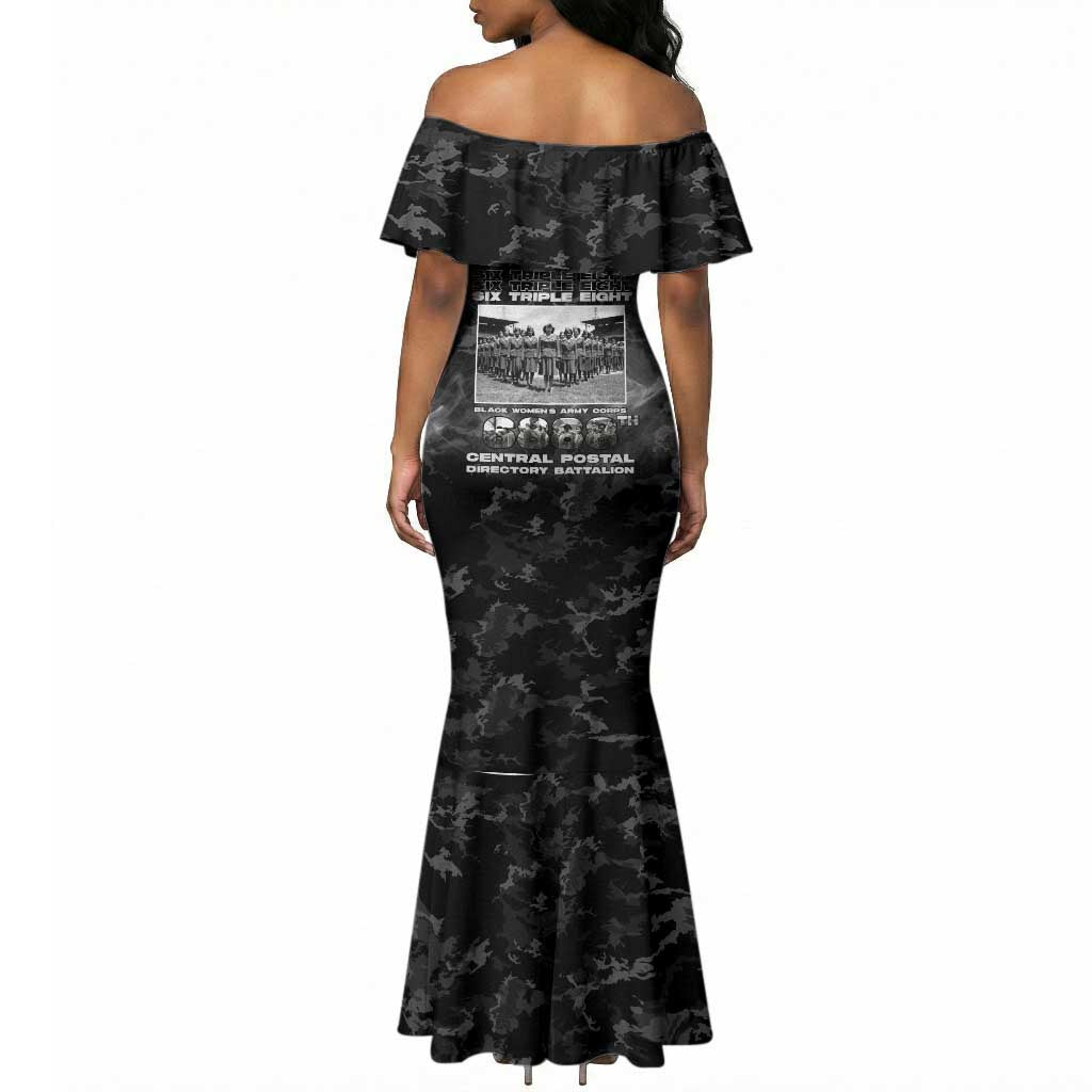 African American Heroes Mermaid Dress Six Triple Eight - Camo Style