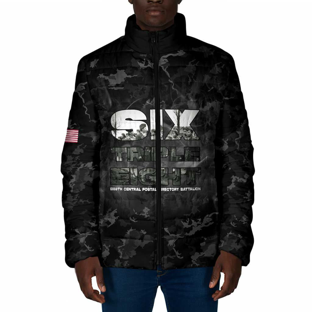 African American Heroes Padded Jacket Six Triple Eight - Camo Style