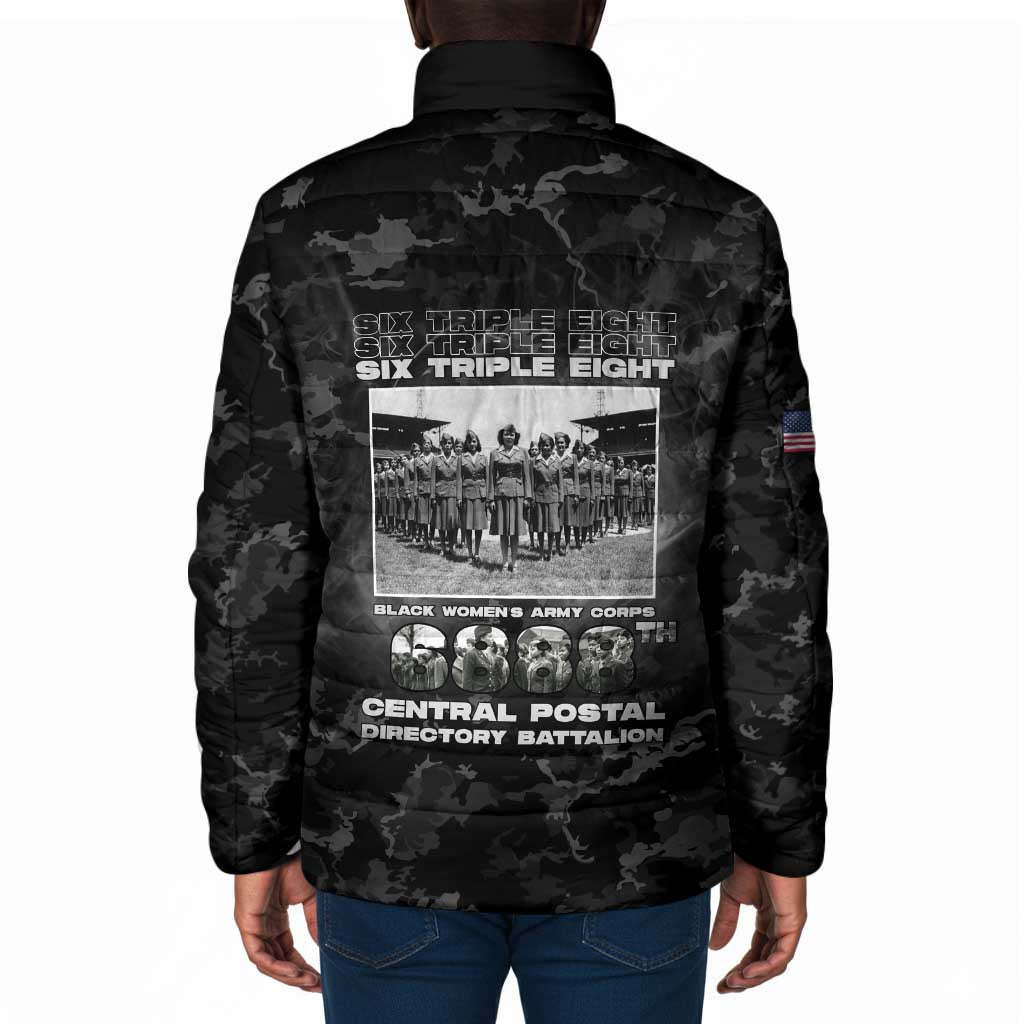 African American Heroes Padded Jacket Six Triple Eight - Camo Style