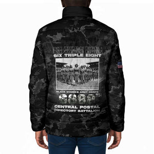 African American Heroes Padded Jacket Six Triple Eight - Camo Style