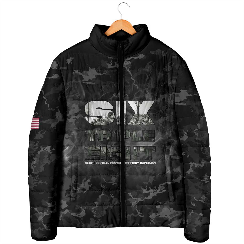 African American Heroes Padded Jacket Six Triple Eight - Camo Style