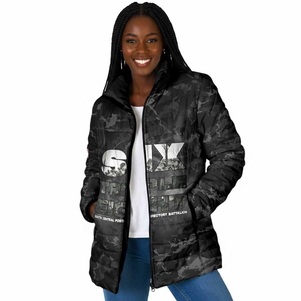 African American Heroes Padded Jacket Six Triple Eight - Camo Style