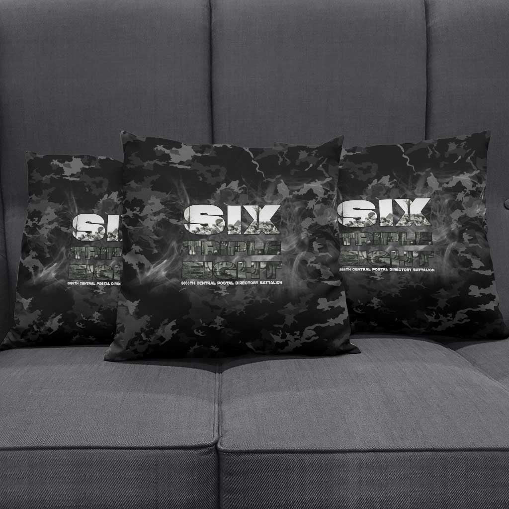African American Heroes Pillow Cover Six Triple Eight - Camo Style
