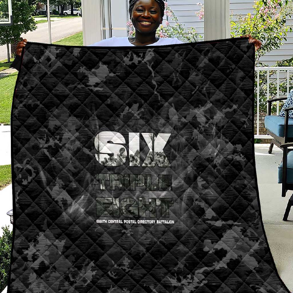 African American Heroes Quilt Six Triple Eight - Camo Style