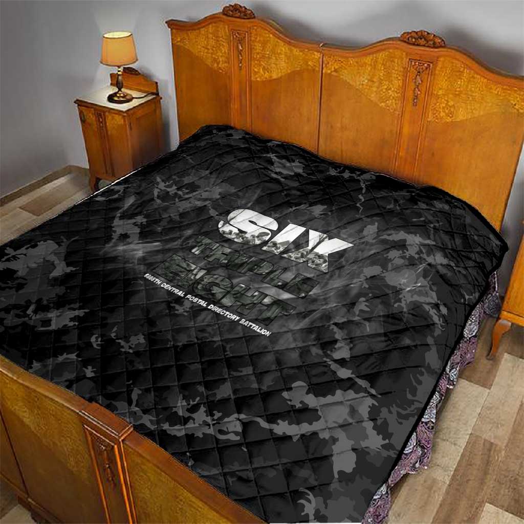 African American Heroes Quilt Six Triple Eight - Camo Style