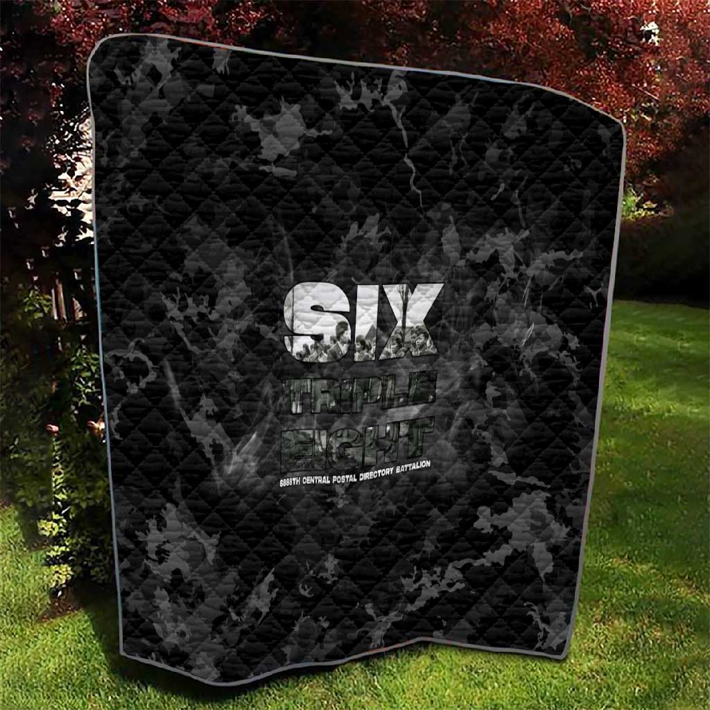 African American Heroes Quilt Six Triple Eight - Camo Style