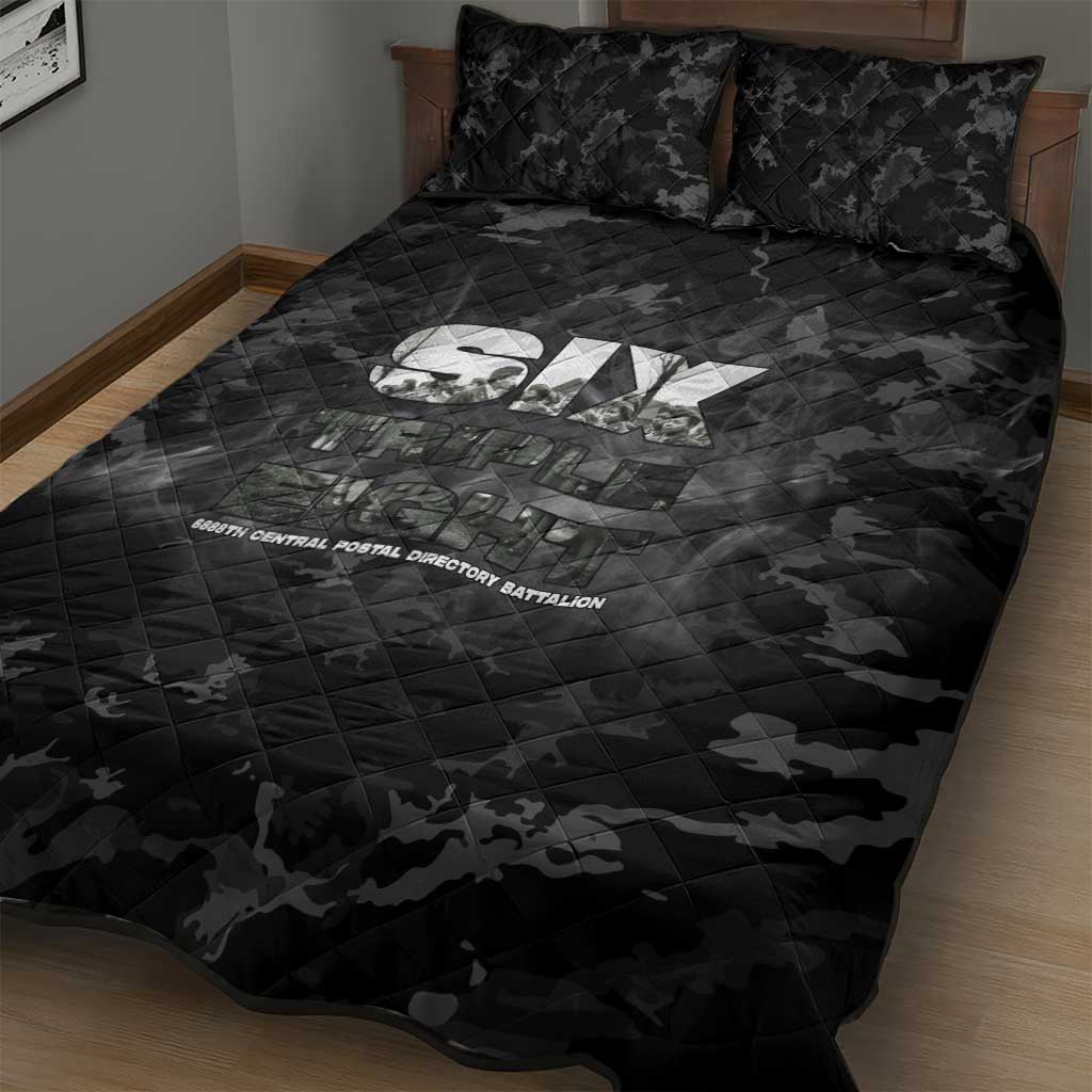 African American Heroes Quilt Bed Set Six Triple Eight - Camo Style