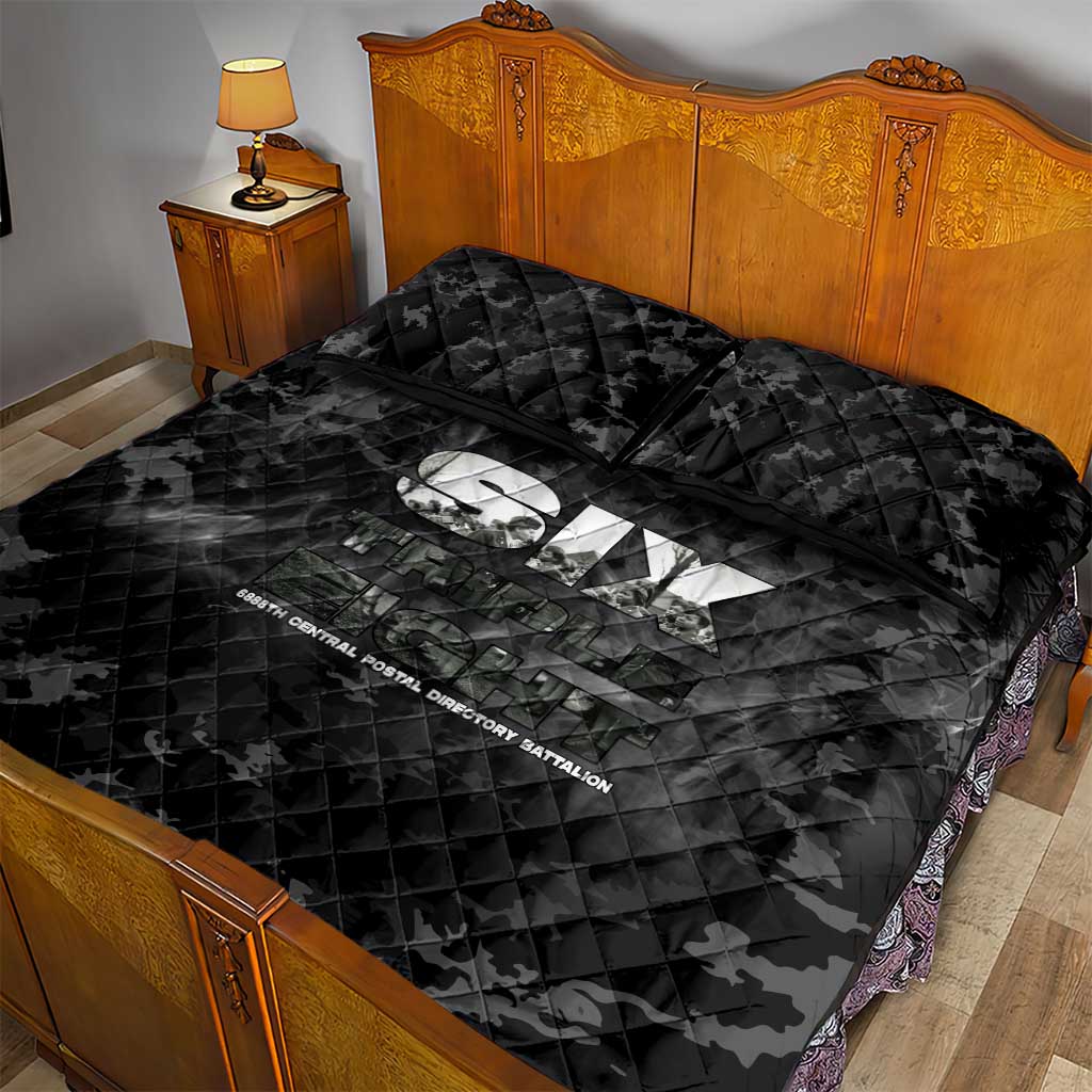 African American Heroes Quilt Bed Set Six Triple Eight - Camo Style