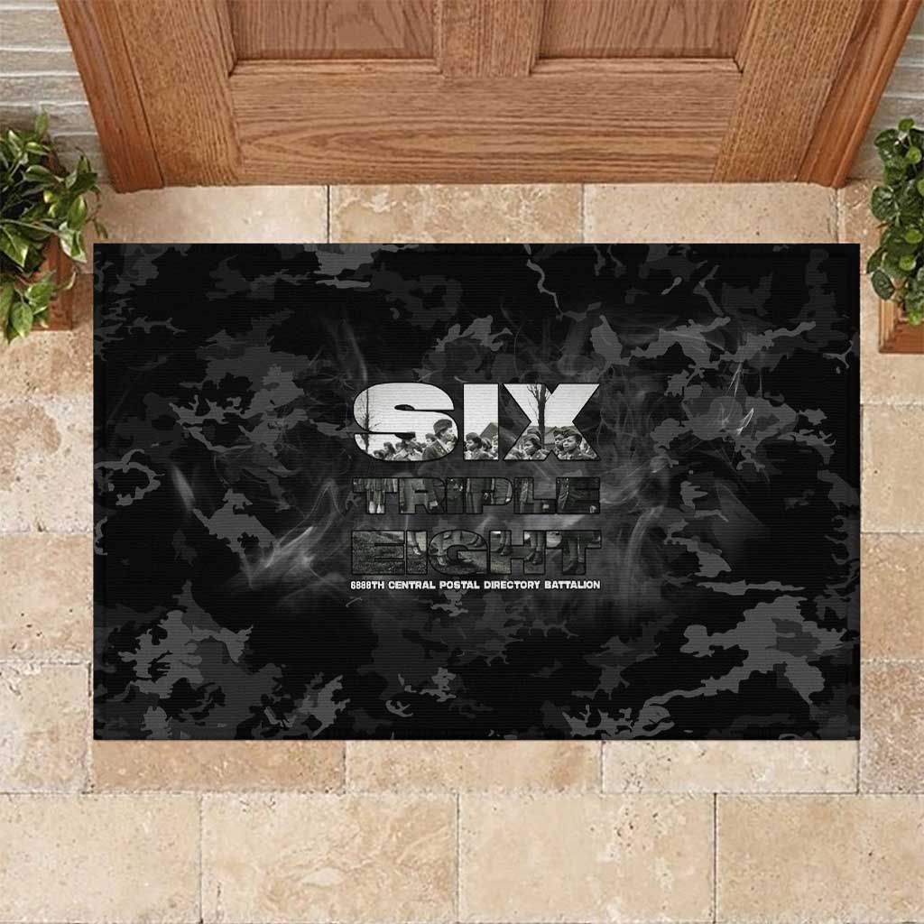 African American Heroes Rubber Doormat Six Triple Eight - Camo Style