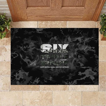 African American Heroes Rubber Doormat Six Triple Eight - Camo Style