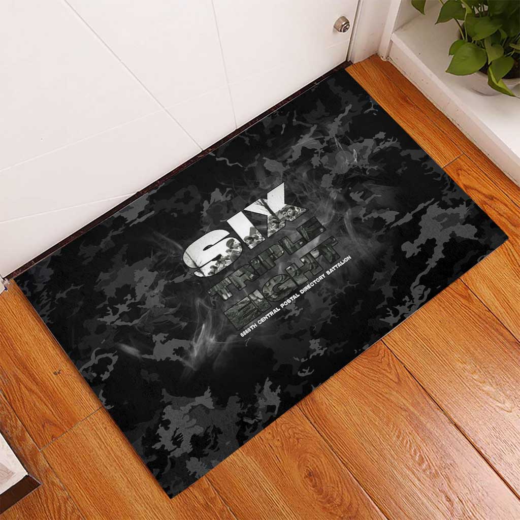 African American Heroes Rubber Doormat Six Triple Eight - Camo Style