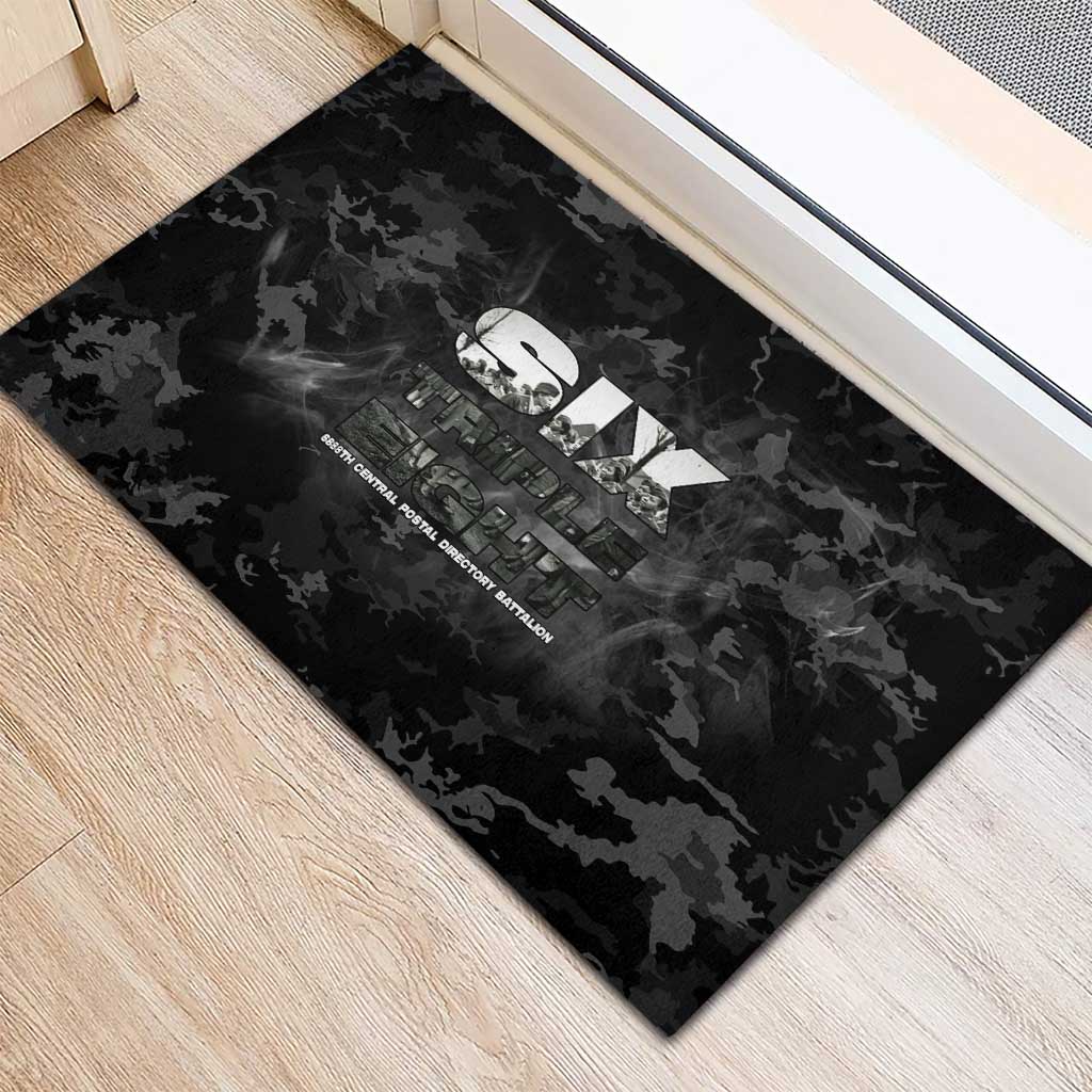 African American Heroes Rubber Doormat Six Triple Eight - Camo Style